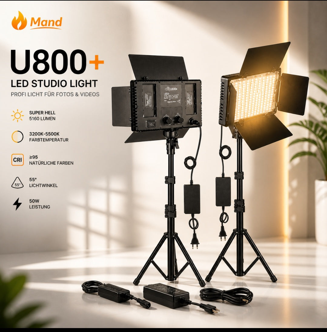 Mand LED Studio Light U800 – Profi Licht für Fotos & Videos