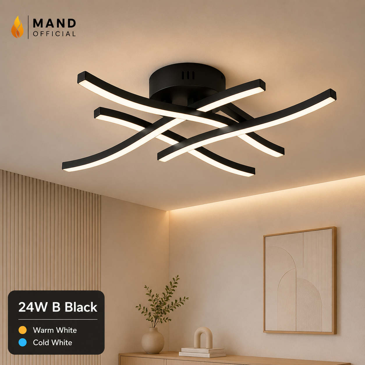 Moderne LED Deckenleuchte – Warmweiß & Kaltweiß