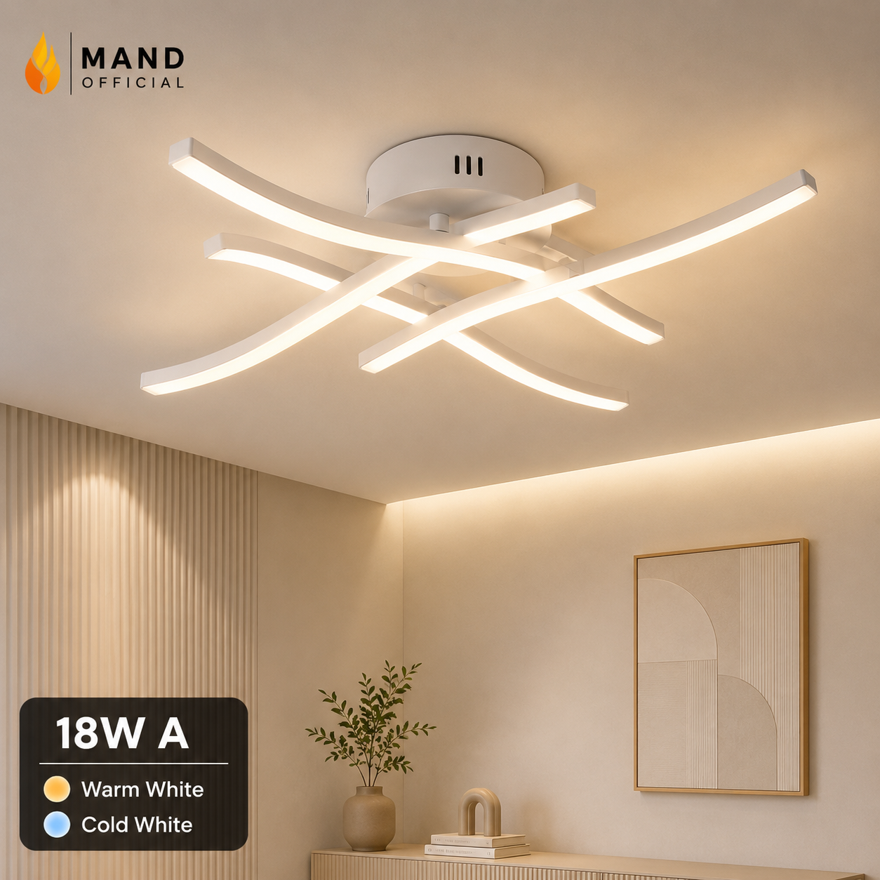 Moderne LED Deckenleuchte – Warmweiß & Kaltweiß
