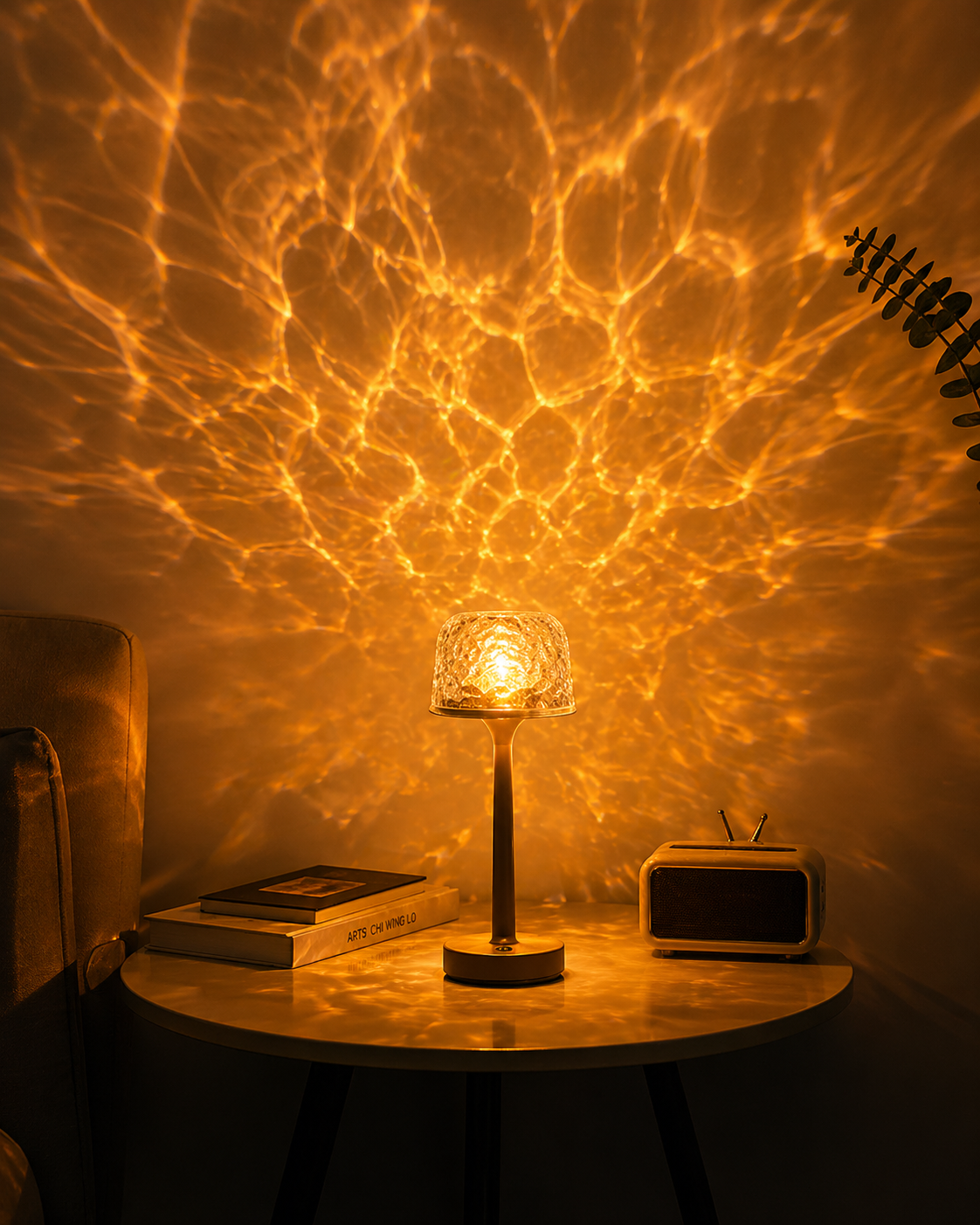 Water Ripple Night Light 16 Colors Type-C Rechargeable Colorful  LED Lamp Creative Home Decor Christmas birthday holiday gift