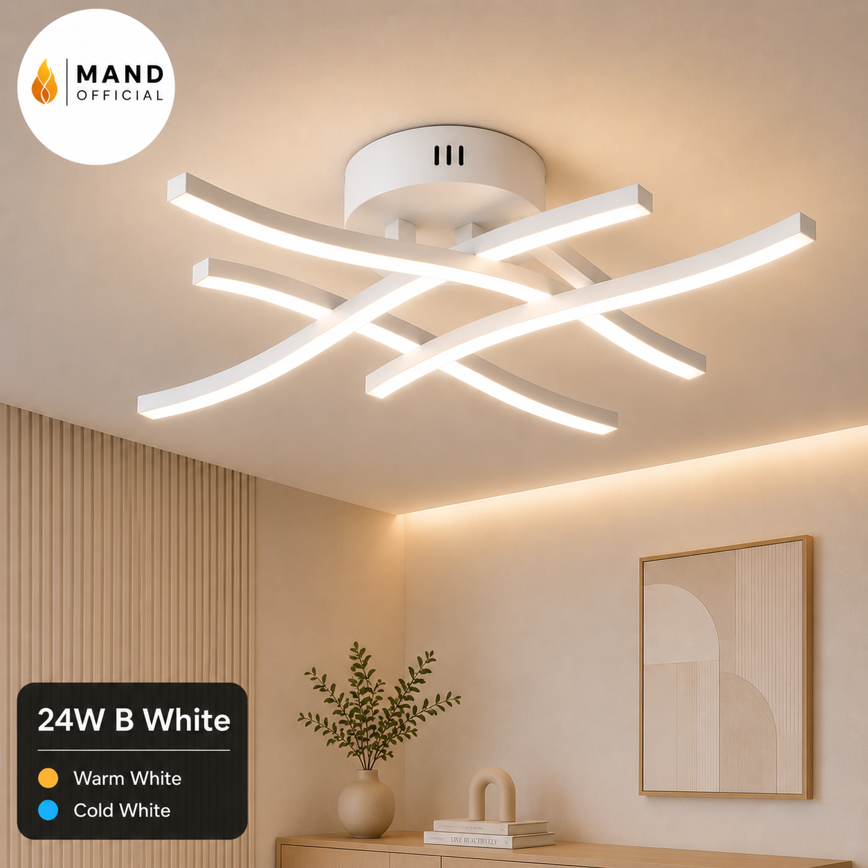 Moderne LED Deckenleuchte – Warmweiß & Kaltweiß