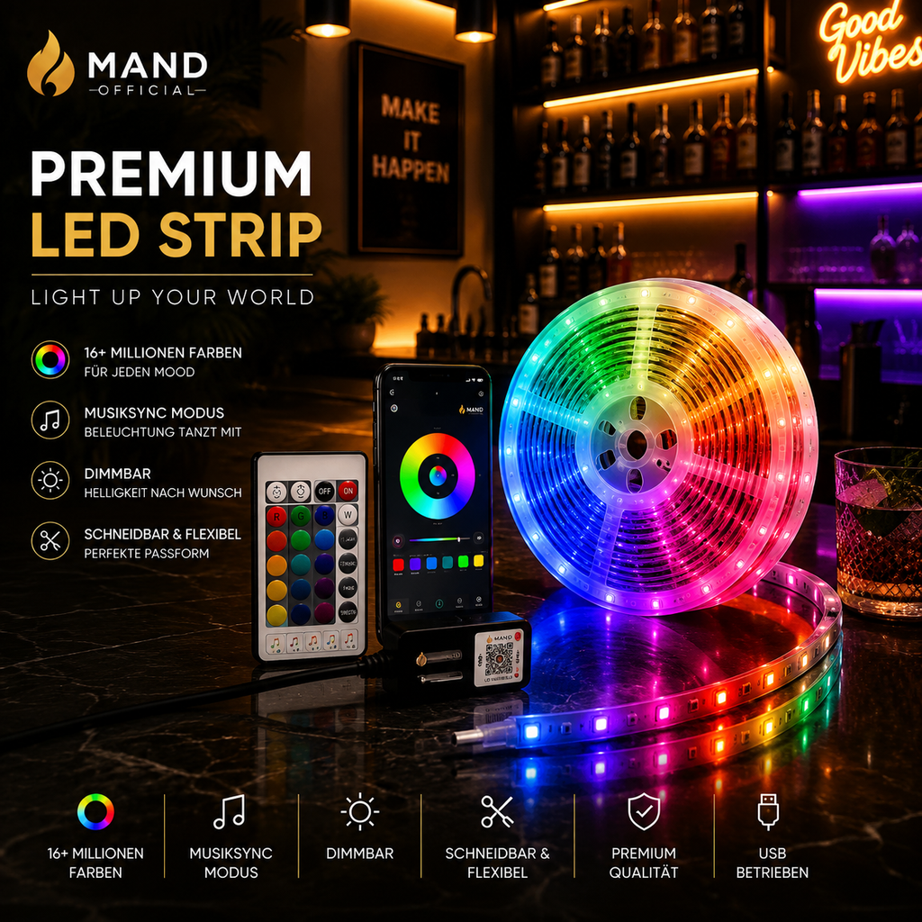 Mand™ LED Strip – Perfektes Licht für dein Setup