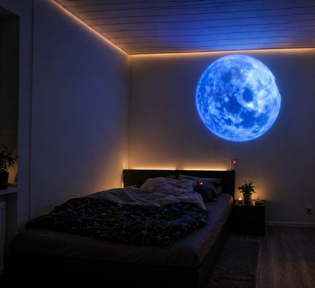 MAND Planet Projektor Licht – Realistische Mond & Galaxy Projektion für dein Zimmer ✨